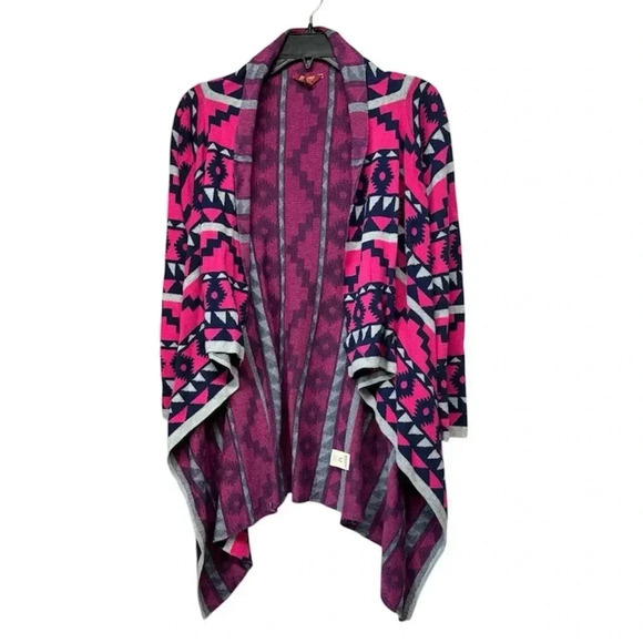 Arizona Jean Company Pink and Blue Cardigan Sweater - Picture 1 of 4